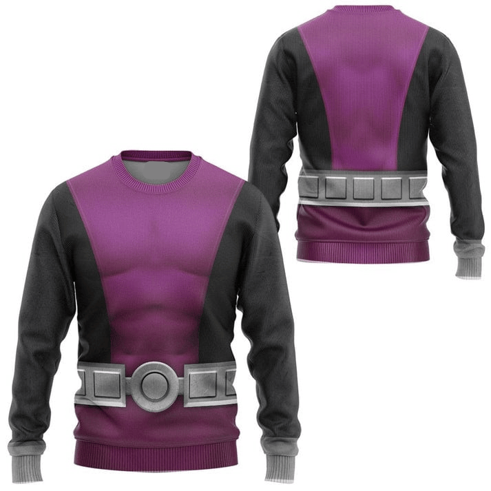 Teen Titan Hoodie Teen Titan Beast Boy Cosplay Costume T-shirt Black Purple Unisex Adults New Release
