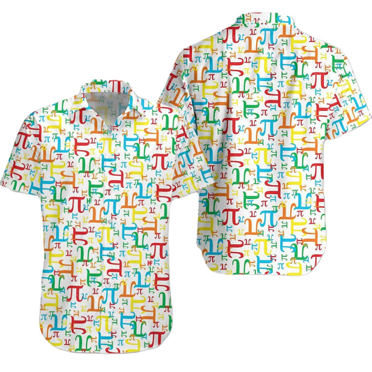 NoClaws Pi Hawaii Shirt Pieces Of Pi Math Pattern Aloha Shirt Colorful Unisex