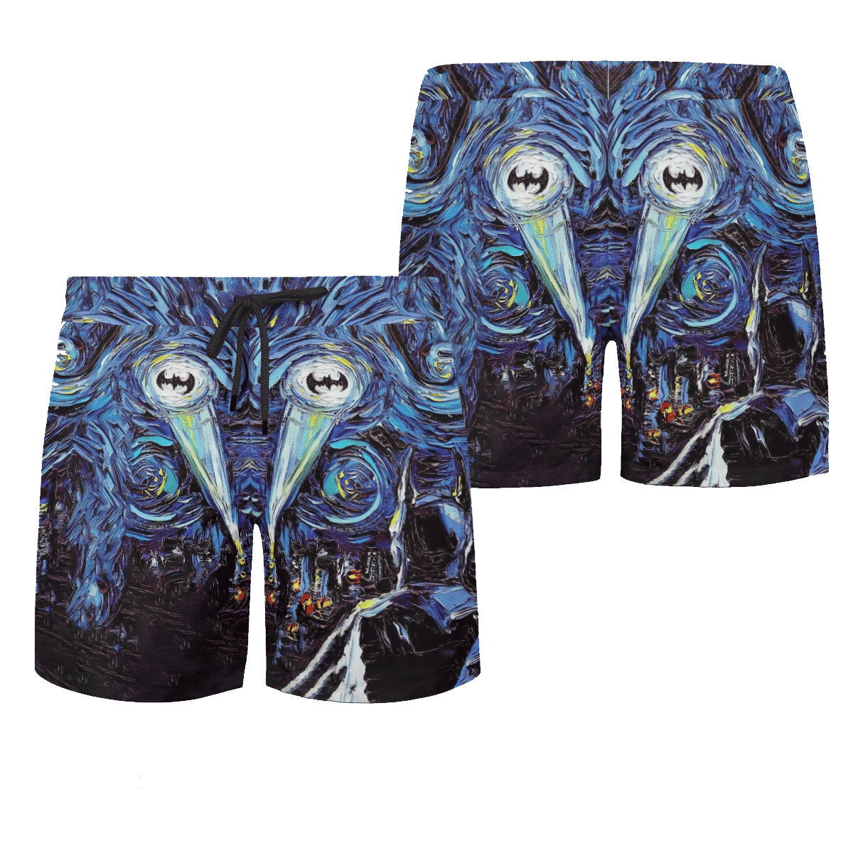 Batman Shorts Batman the Starry Night Art Beach Shorts Blue