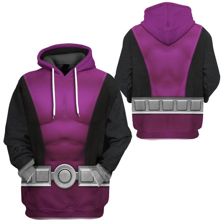 Teen Titan Hoodie Teen Titan Beast Boy Cosplay Costume T-shirt Black Purple Unisex Adults New Release