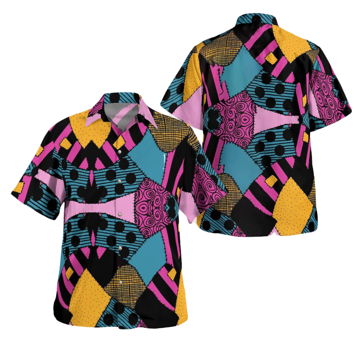 NoClaws The Nightmare Before Christmas Hawaii Shirt Sally Fabric Pattern Aloha Shirt Colorful Unisex