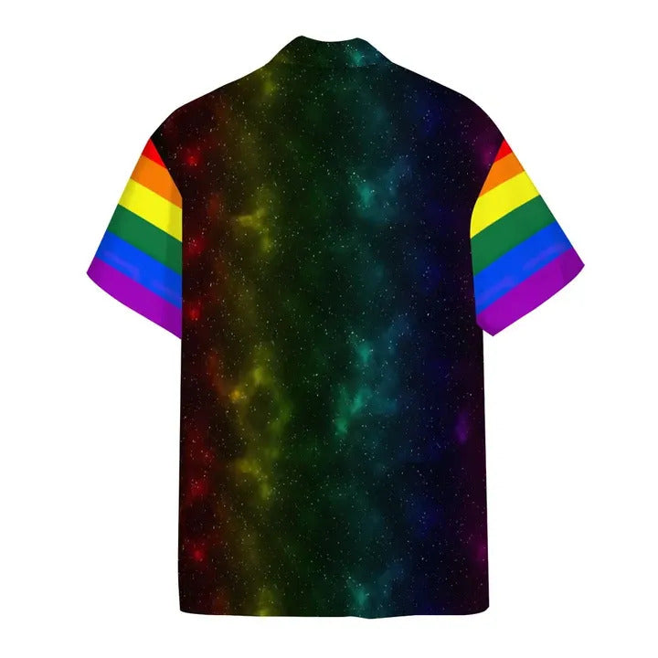 LGBT Hawaiian Shirt Astronaut LGBT Rainbow Flag Galaxy Hawaii Aloha Shirt