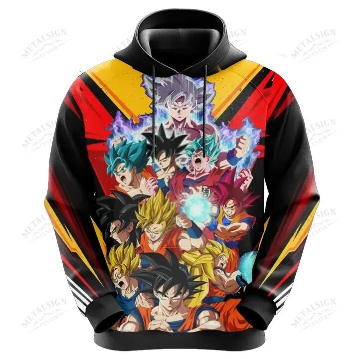 Dragon Ball Hoodie Goku All Versions Black Goku Hoodie Dragon Ball Hoodie For Fan