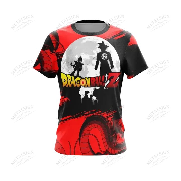 Dragon Ball Z T-shirt Dragon Ball Z Goku Dragon Under The Moon Black Red T-shirt Dragon Ball Z Hoodie