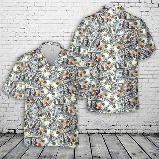 100 Dollar Bills Seamless Money Hawaiian Shirt