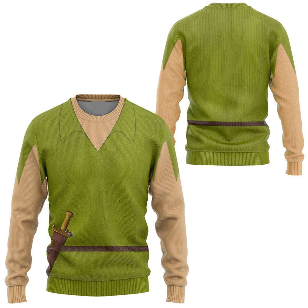 DN Hoodie Peter Pan Costume T-shirt Green Unisex Adults New Release
