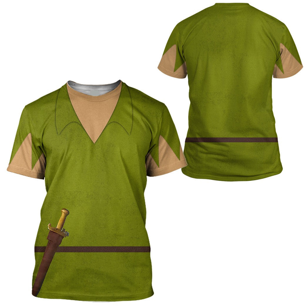 DN Hoodie Peter Pan Costume T-shirt Green Unisex Adults New Release