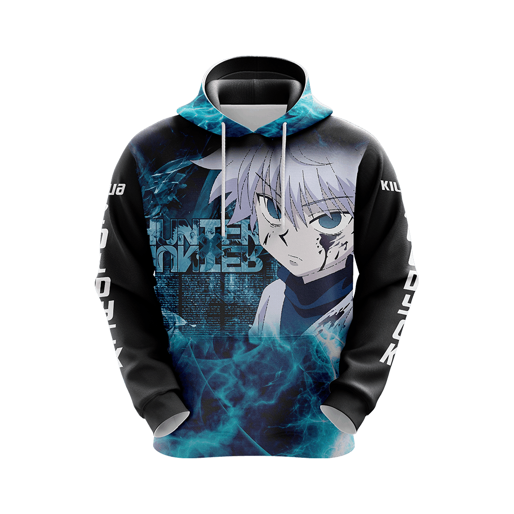 Hunter X Hunter Hoodie Glowing Killua Zoldyck Black Blue Hoodie Hunter X Hunter Merch