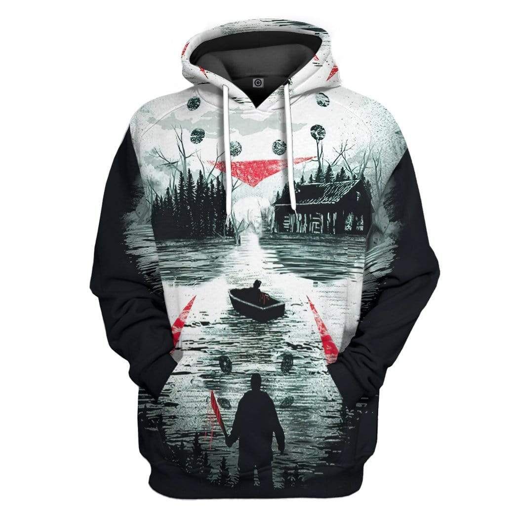 Halloween Hoodie Jason Voorhees Hoodie Camp Crystal Lake Black White Hoodie Horror Hoodie