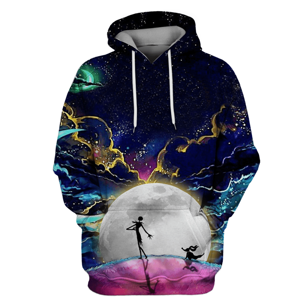 TNBC Shirt Jack Skellington And His Dog Under The Moon Light Hoodie