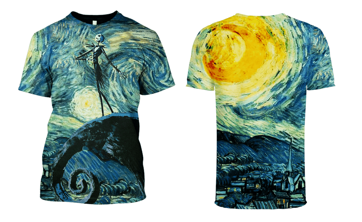 TNBC T-shirt Jack Skellington Starry Night Art Concept Blue Hoodie
