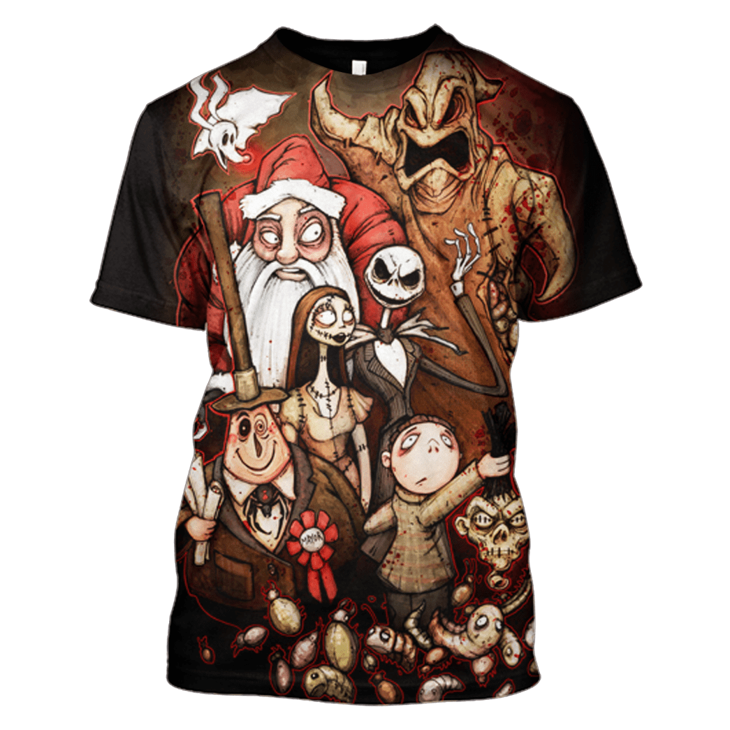 TNBC Shirt Characters Jack Sally Santa Claus Oogie Boogie Vintage Style Hoodie TNBC Hoodie