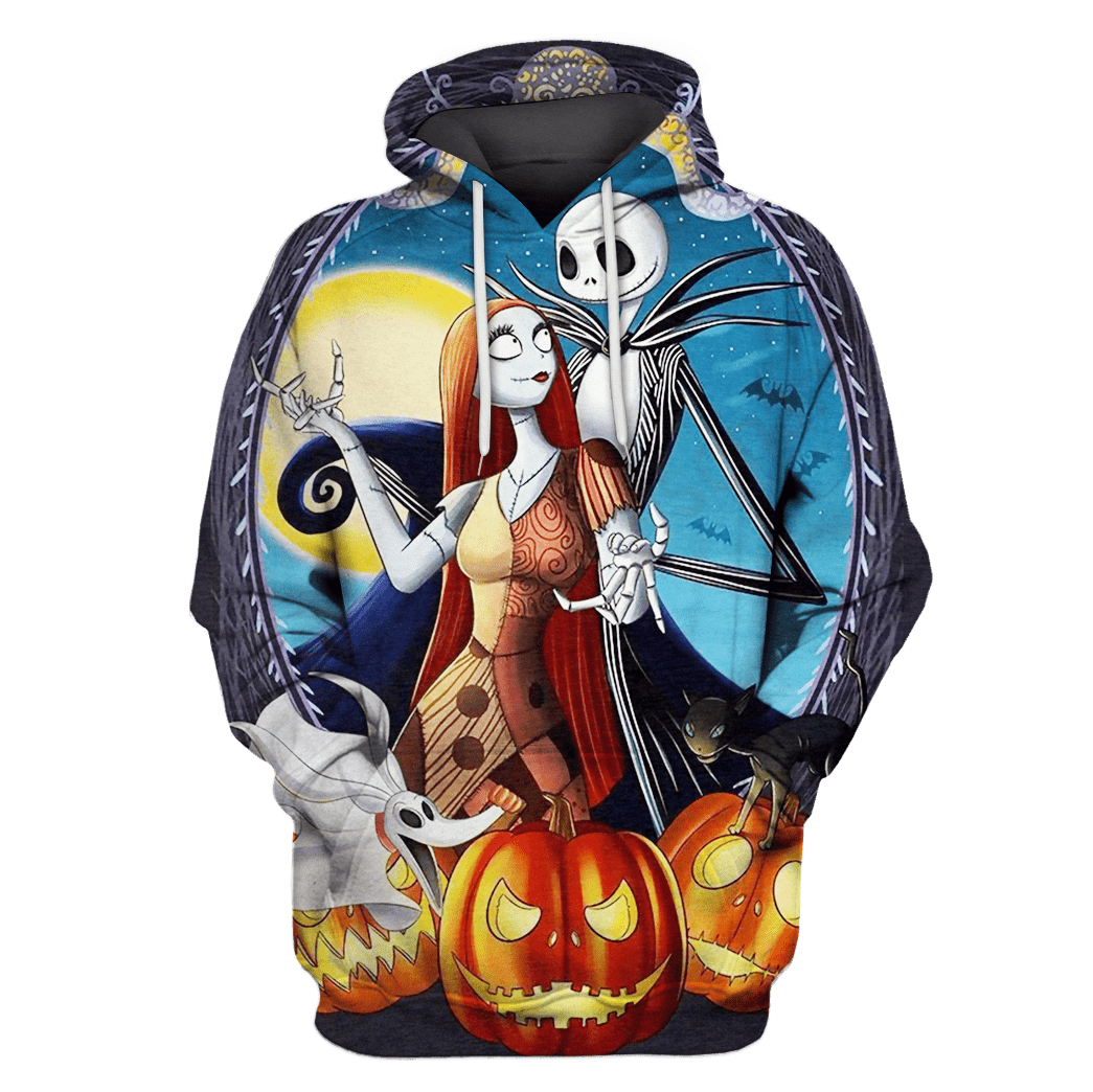 TNBC T-shirt Jack And Sally Together Halloween Night Hoodie TNBC Hoodie
