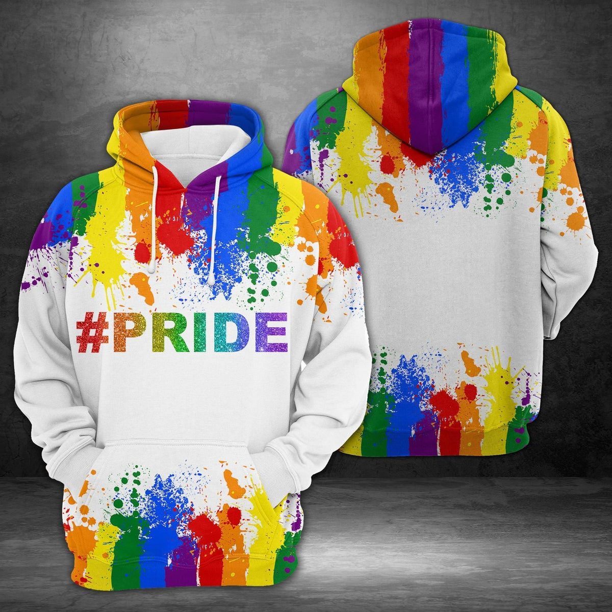 LGBT Hoodie Pride Splatter LGBT Rainbow Color Hoodie Apparel Pride Month Gift