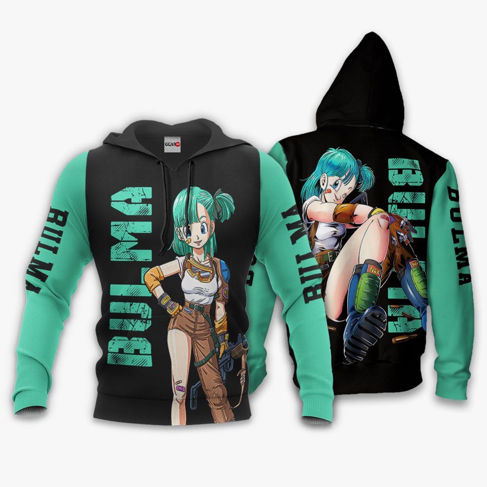 Dragon Ball Z Hoodie Bulma Dragon Ball Black Green Hoodie Dragon Ball Z Apparel