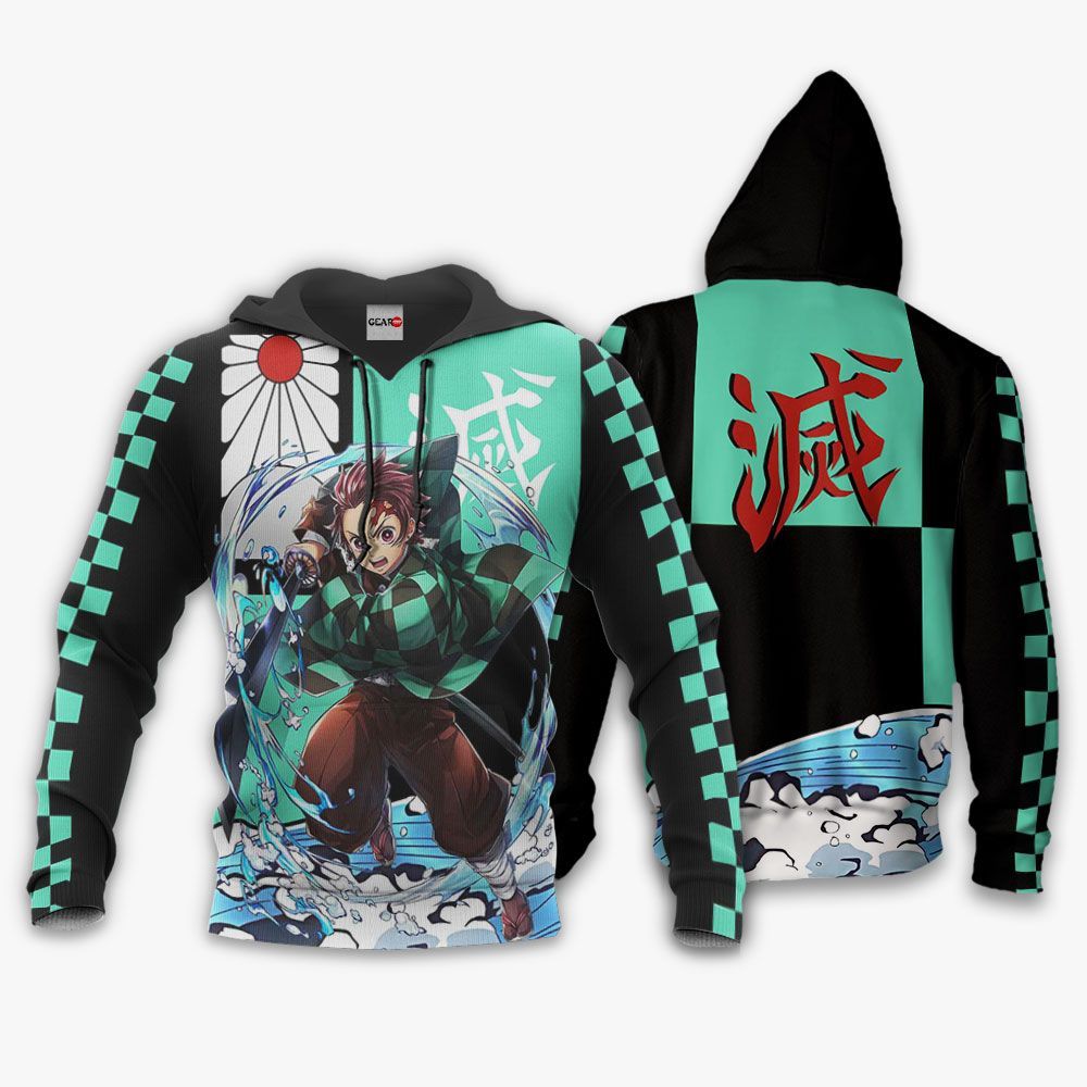 Demon Slayer Hoodie Kyojuro Rengoku Fire Orange Black Hoodie Demon Slayer Apparel