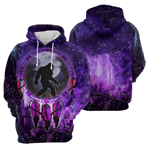 Bigfoot Hoodie Bigfoot Dreamcatcher Purple Hoodie Apparel Men Women Adult Full Print