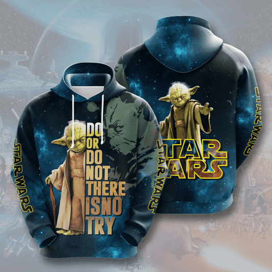 SW Hoodie Do Or Do NOt There Is No Try Yoda Galaxy Blue Hoodie Apparel Ault