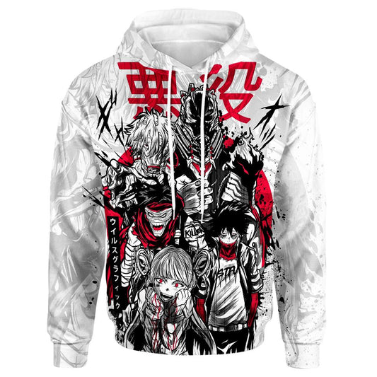 My Hero Academia T-shirt Boku No Hero Academia Apparel Villians Dabi Toga White T-shirt Hoodie