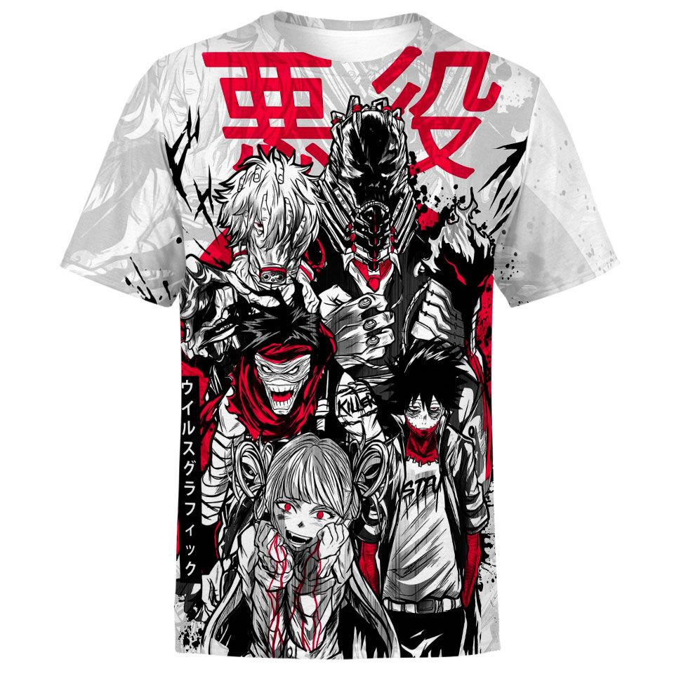 My Hero Academia T-shirt Boku No Hero Academia Apparel Villians Dabi Toga White T-shirt Hoodie