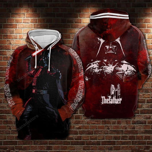 SW Hoodie SW Darth Vader The Father Red Hoodie Apparel For SW Fan