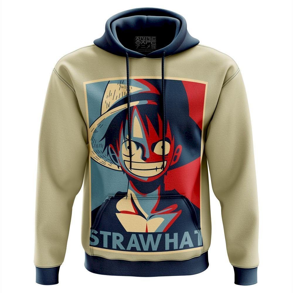 One Piece Hoodie One Piece Straw Hat Luffy Black Red Hoodie Anime Hoodie