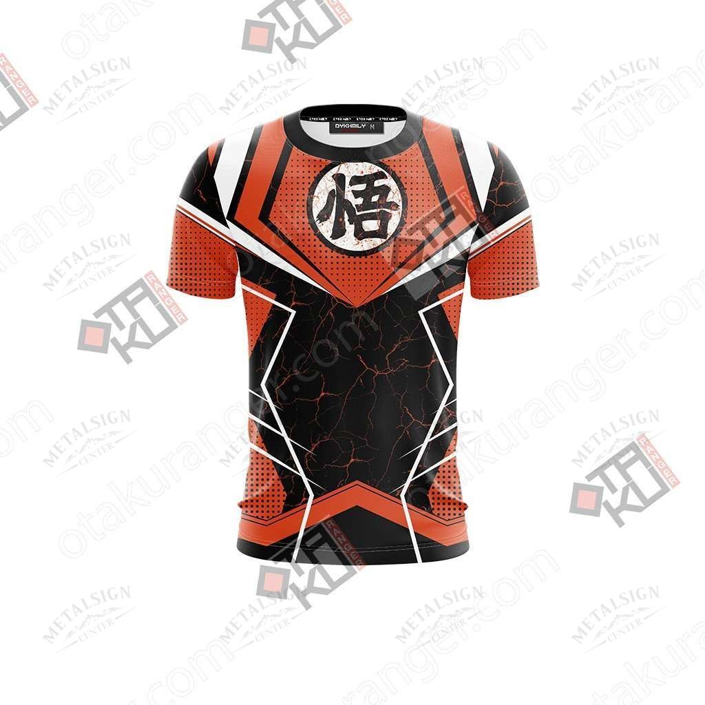 Dragon Ball T-shirt Dragon Ball Kanji Logo Goku Lighting Orange Black Hoodie Anime Fan Gift  Women Men