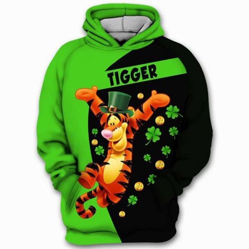 St Patrick Day DN Hoodie Tigger St Patrick Day Green Black Hoodie