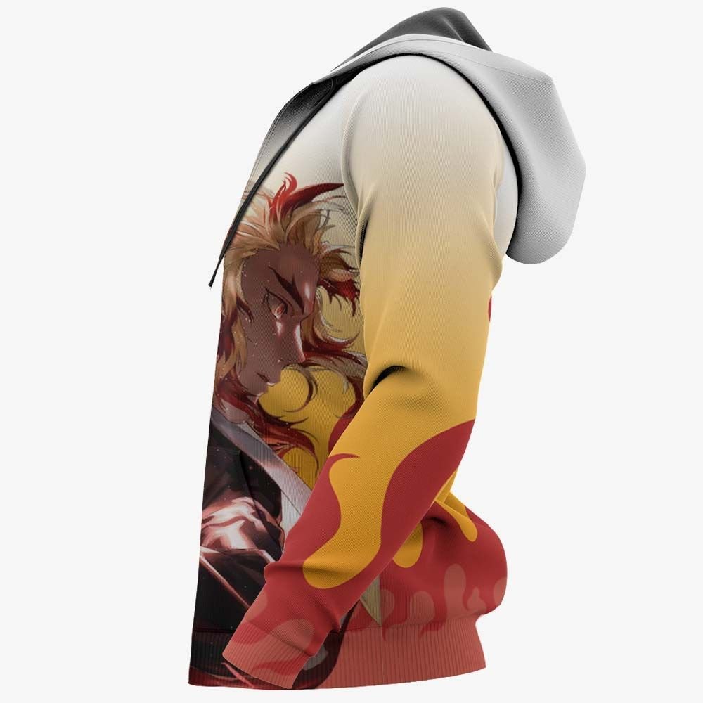Demon Slayer Hoodie Kyojuro Rengoku Set Your Heart Ablaze Red Yellow White Hoodie