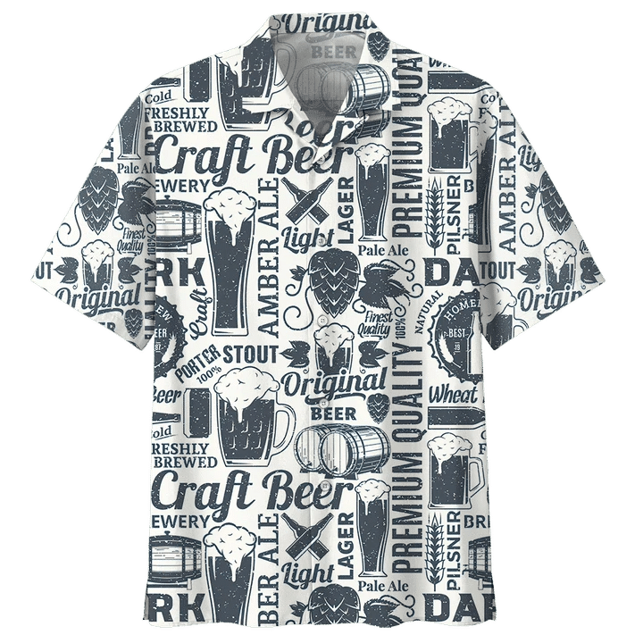Gifury Beer Hawaiian Shirt Craft Beer Original Beer Black White Aloha Shirt Beer Hawaii Shirt 2022