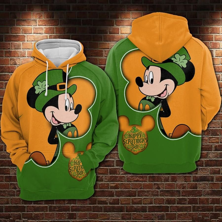 St Patrick Day DN Hoodie Happy St Patrick Day DN MK Mouse Green Yellow Hoodie