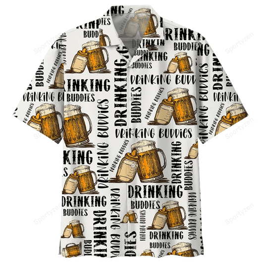 Gifury Beer Hawaiian Shirt Beer Drinking Buddies White Hawaiian Shirt Beer Aloha Shirt 2022
