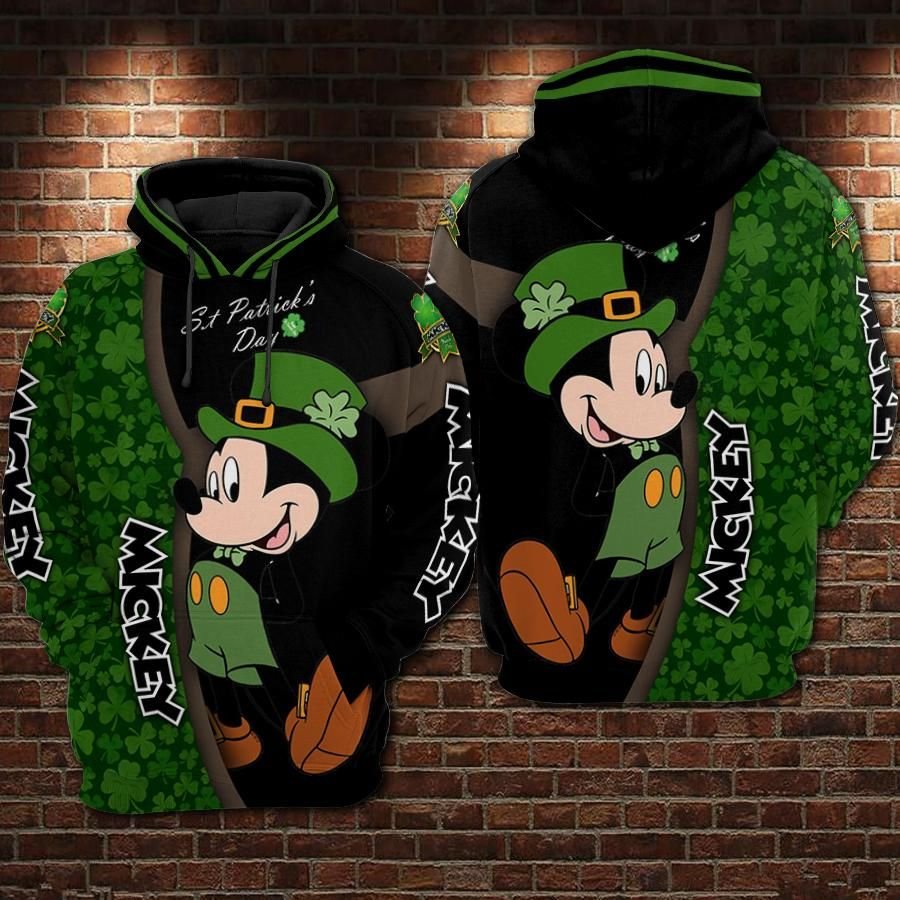 St Patrick Day DN Hoodie St Patrick Day DN MK Mouse Green Black Hoodie