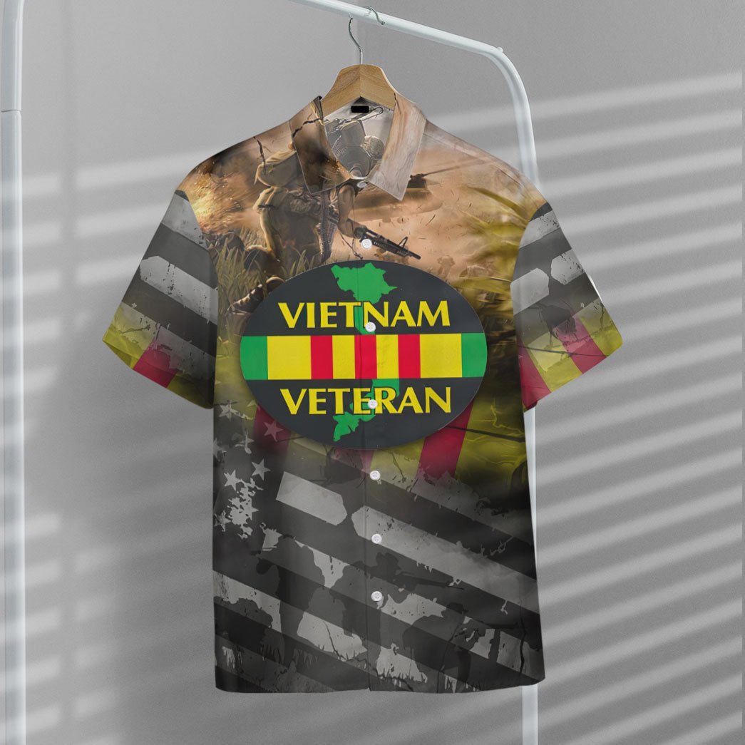 Vietnam Veteran Hawaii Shirt Vietnam War Veteran Battlefield Aloha Shirt