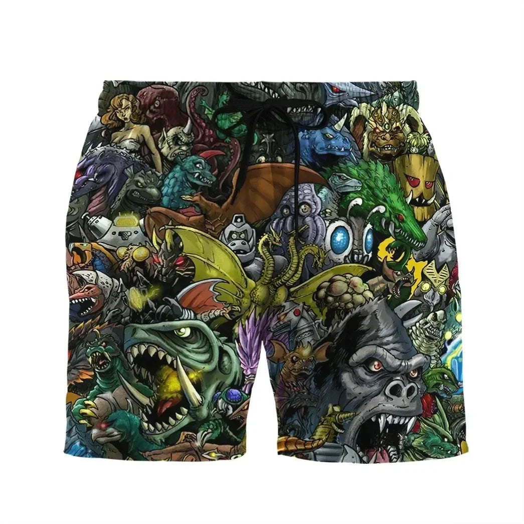 Gadzillo Collage Kaiju Monsters Cosplay Costume - Hawaiian Shirt QT205182