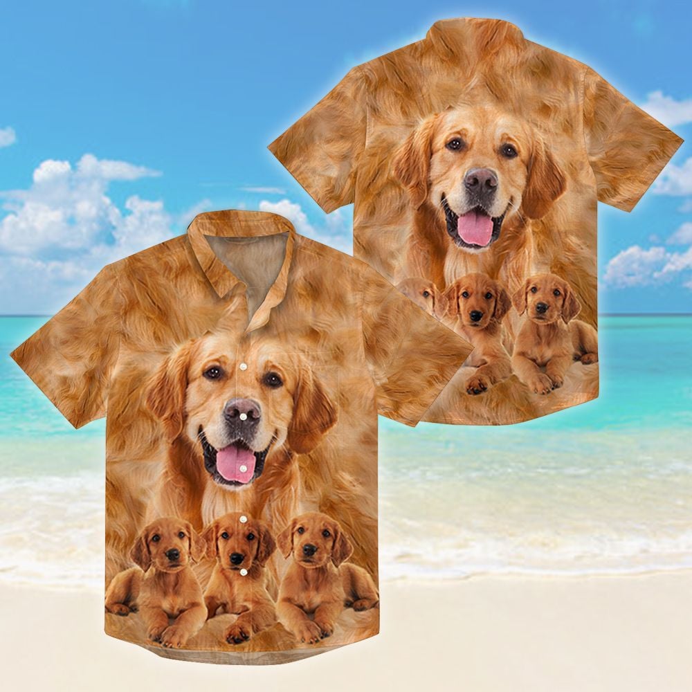 Golden Retriever Great Funny Button's Up Shirts - Hawaiian Shirt