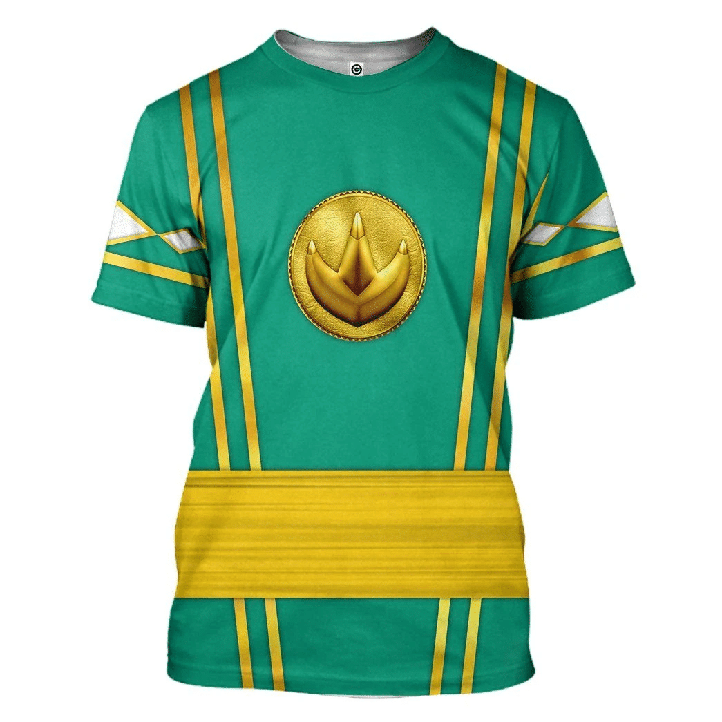 Green Ninja Mighty Morphin Power Rangers - Cosplay Costume Hoodie QT209435