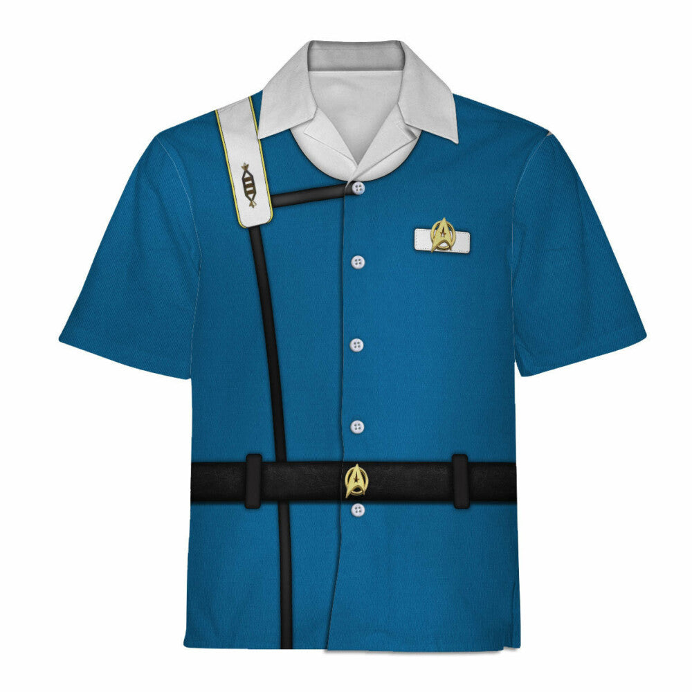 SaTr Wrath Of Khan Kirk Spock Starfleet Blue Cool Hawaiian Shirt