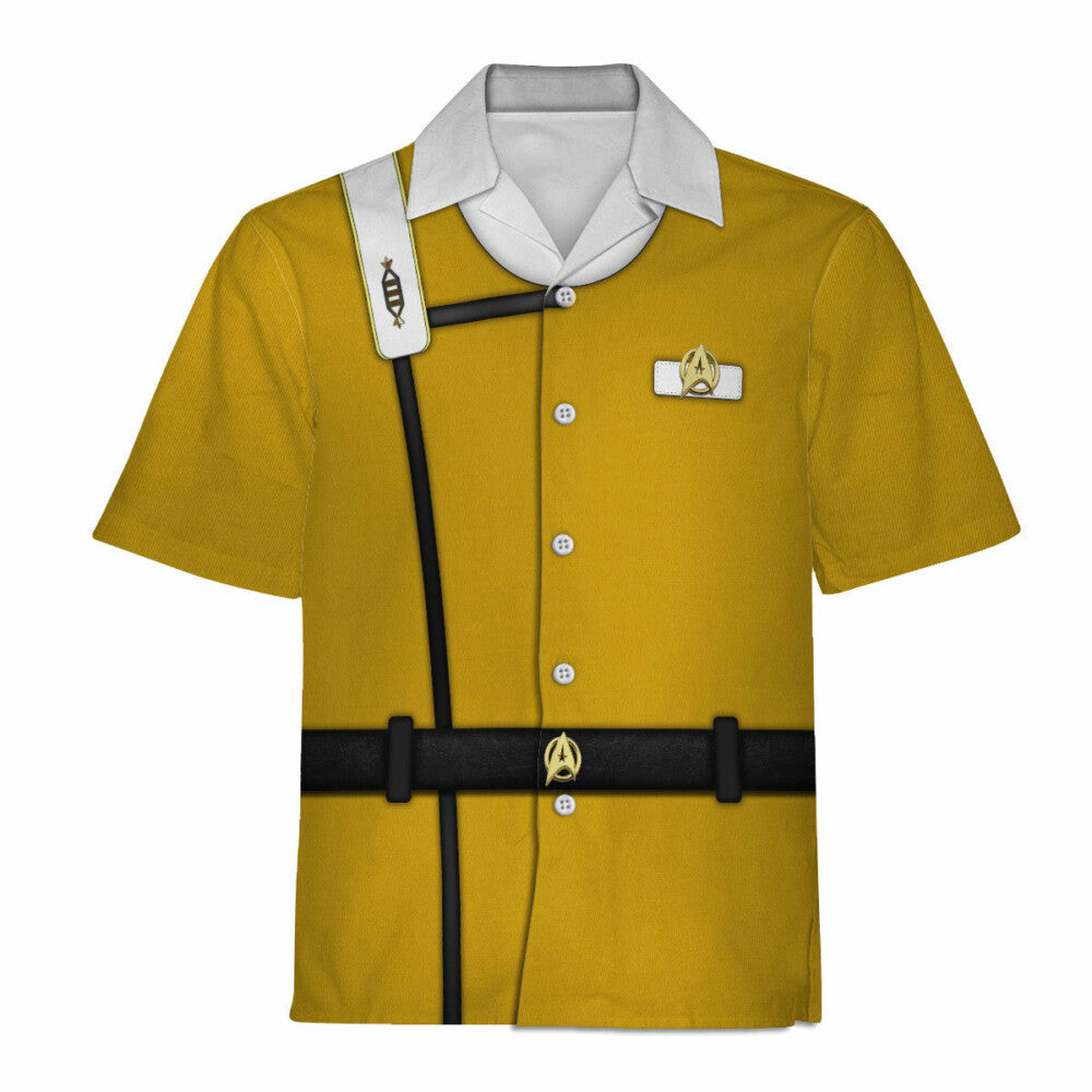 SaTr Wrath Of Khan Kirk Spock Starfleet Yellow Cool Hawaiian Shirt