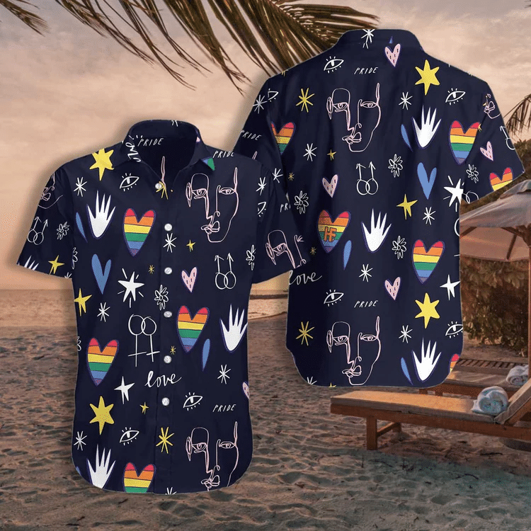 Gay Pride 3D Shirt, Love Is Love Happy LGBT Hawaiian Shirt, Pride Shirts