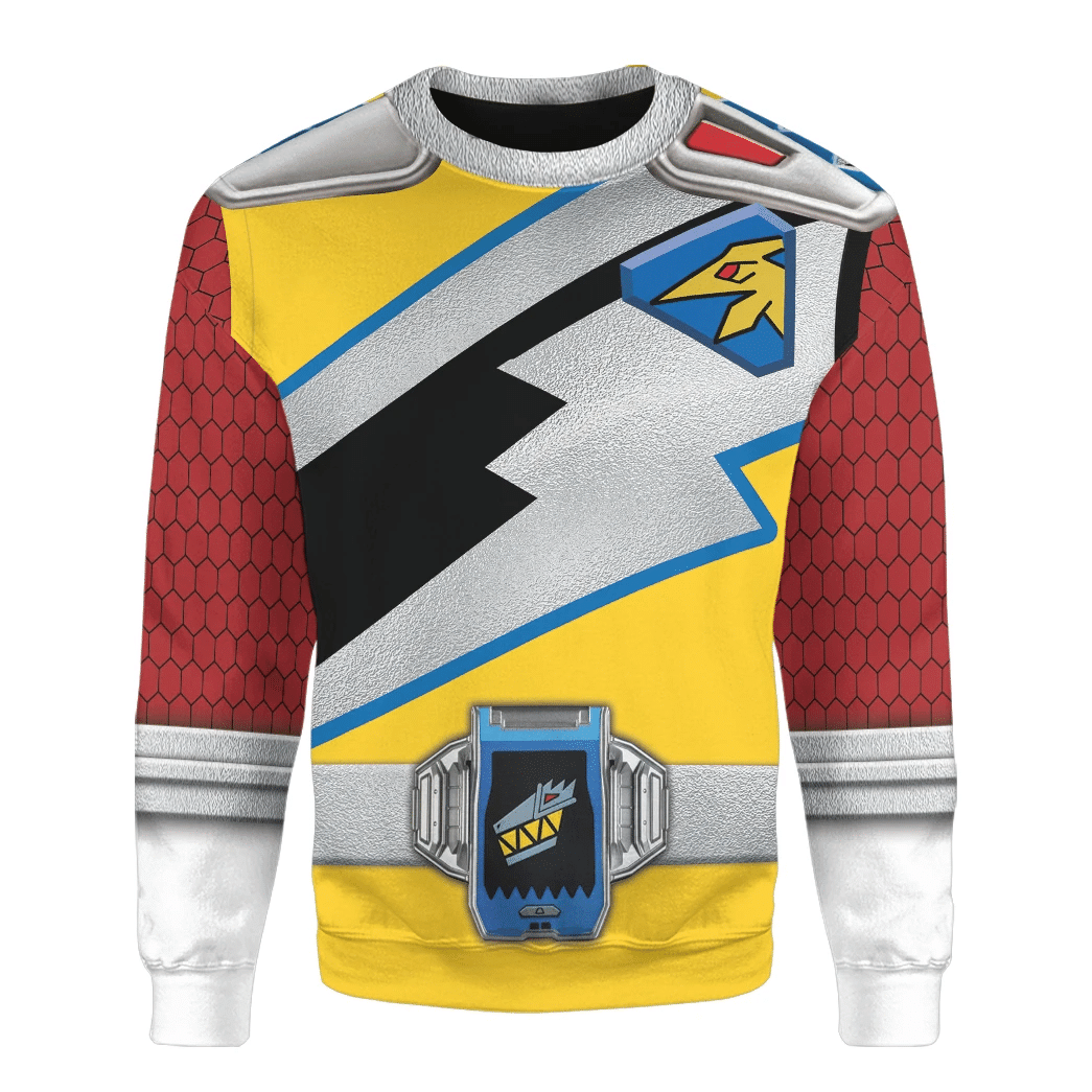 Dino Charge Power Rangers Gold Ranger Custom Cosplay Costume Hoodie QT210114Hf