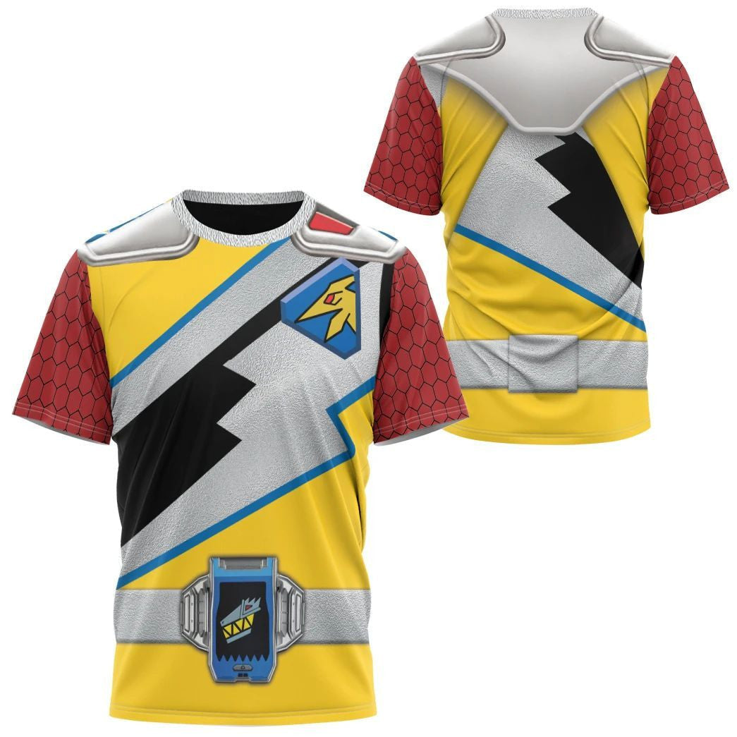 Dino Charge Power Rangers Gold Ranger Custom Cosplay Costume Hoodie QT210114Hf