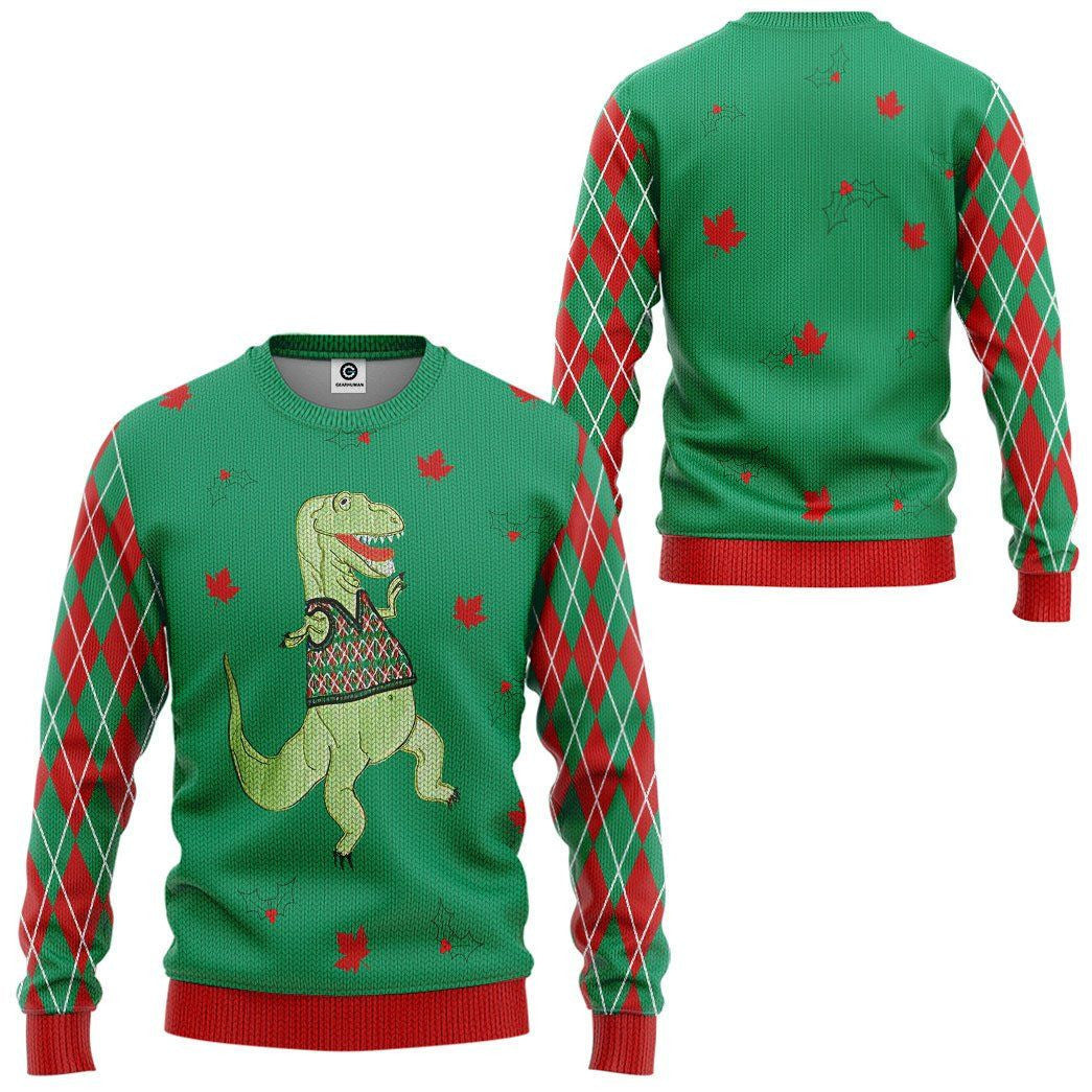 Dinosaur Ugly Sweater Custom Tshirt Hoodie QT207071Hc
