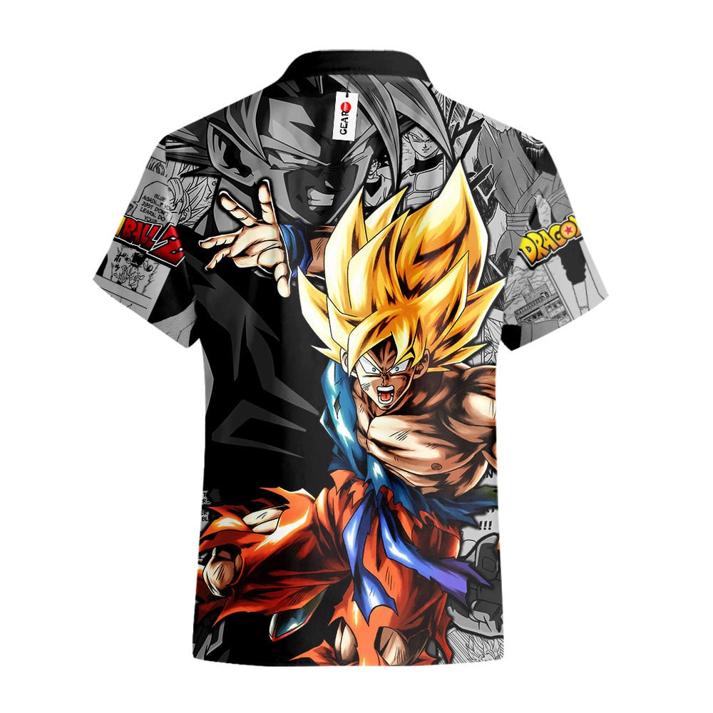 Goku Super Saiyan Hawaiian Shirt Manga Style