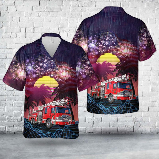 Douglasville, Georgia, Douglas County Fire Department, 4th Of July Hawaiian Shirt