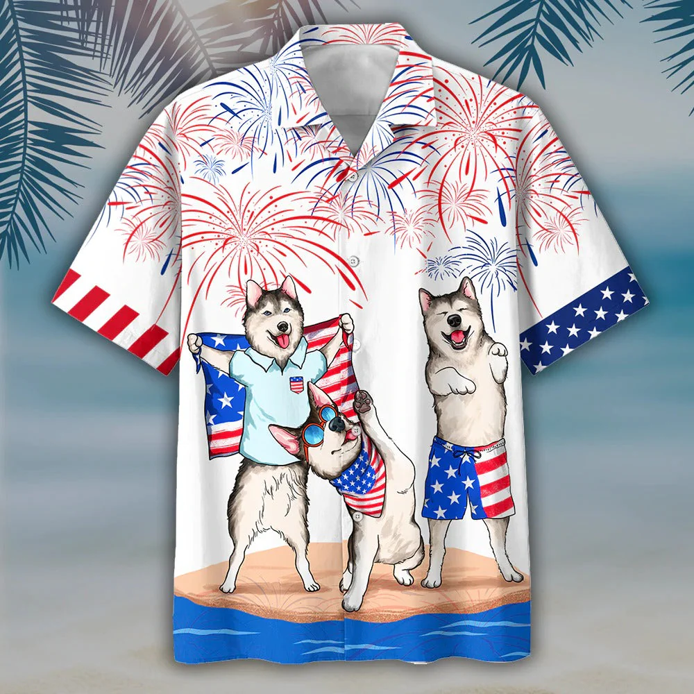 Alaska Hawaiian Shirt - Independence Is Coming, American Dog Aloha Beach Shirt, Dog Hawaii Shirt