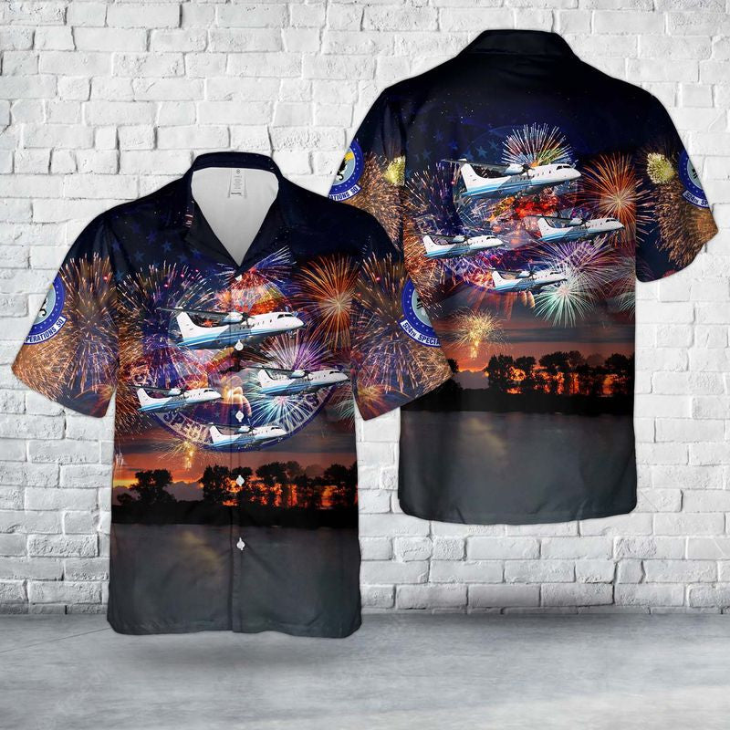 US Air Force Dornier C-146A Wolfhound Of 524th Special Operations Squadron, 4th Of July Hawaiian Shirt
