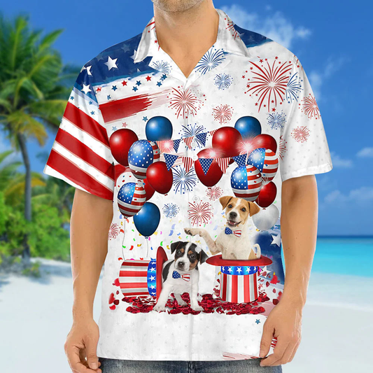 Jack Russell Terrier Independence Day Hawaiian Shirt, Dog Hawaii Beach Shirt Short Sleeve For 4Th Of July