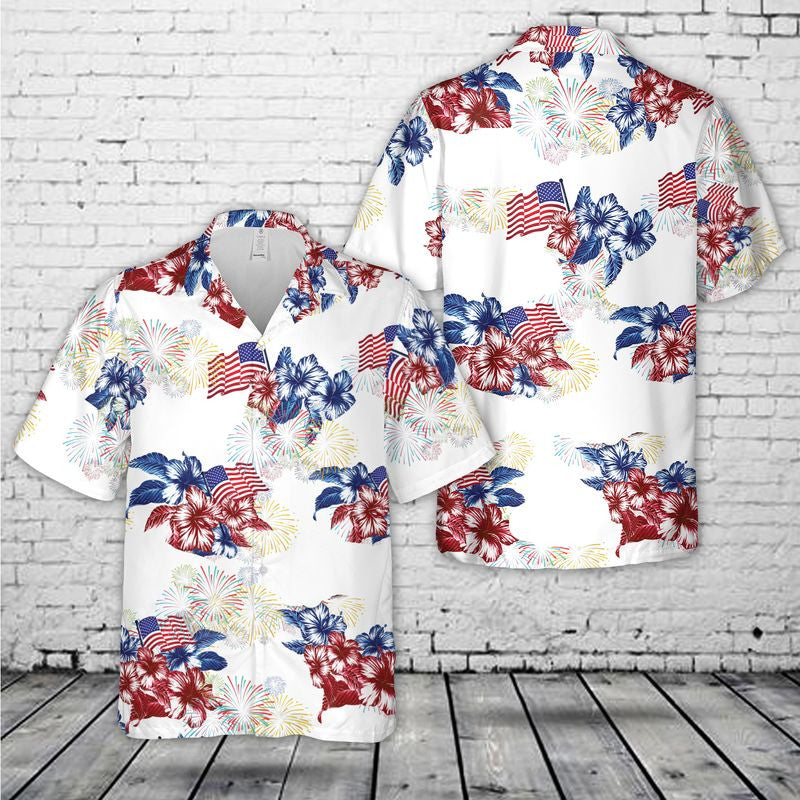 Red White And Blue, 4th Of July Hawaiian Shirt