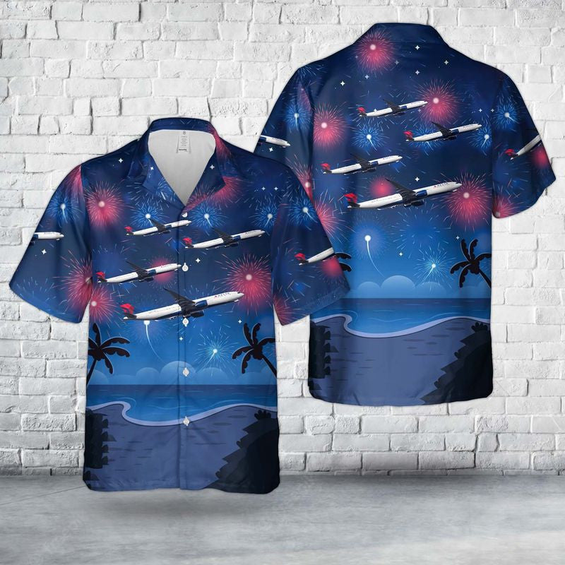 Delta Air Lines Airbus A330-941N, 4th Of July Hawaiian Shirt